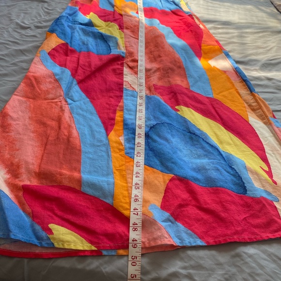 BANANA REPUBLIC NWT LINEN-BLEND TWIST-BACK MIDI DRESS - XS - Picture 5 of 13